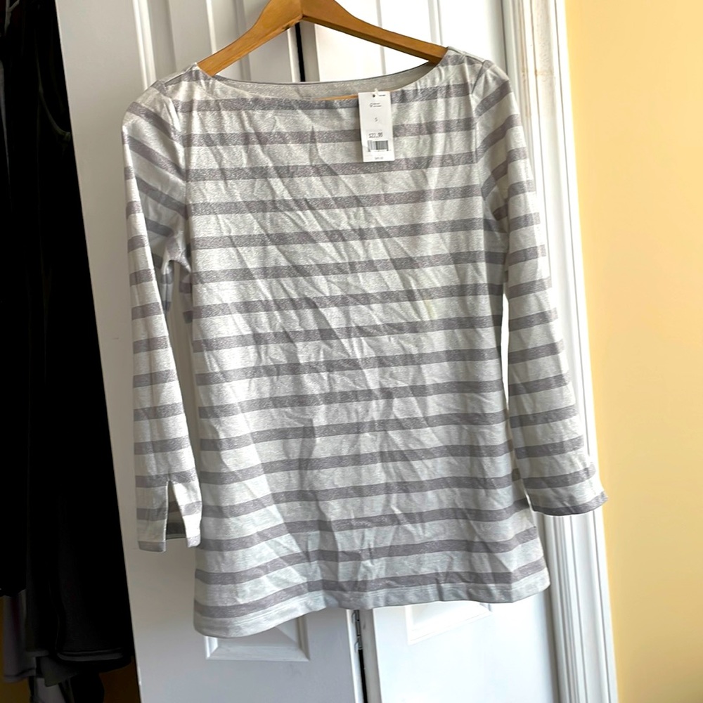 Banana Republic boat neck shirt (shimmer silver) size small